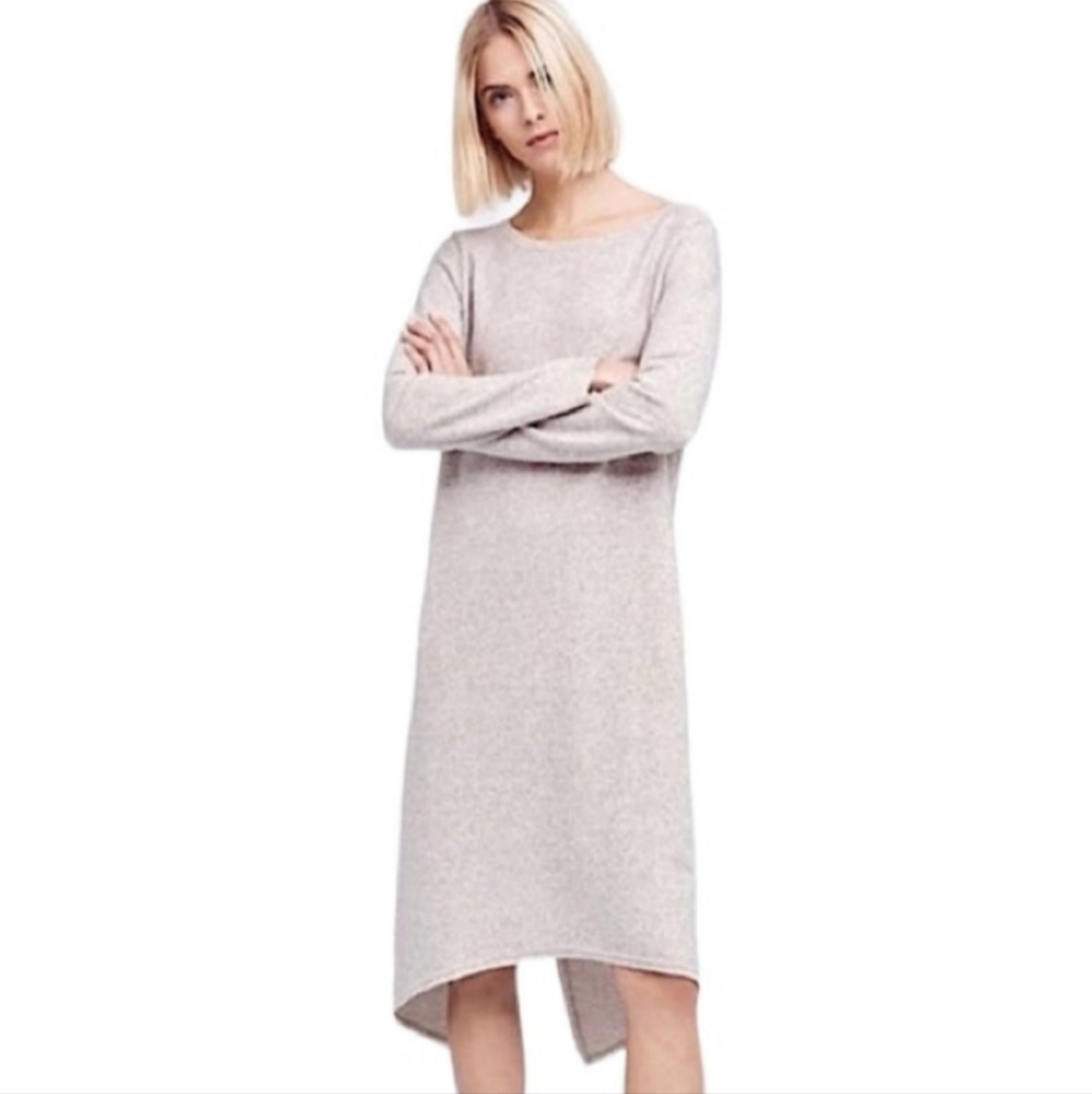 Anthropologie Long Sleeve Cream Dress